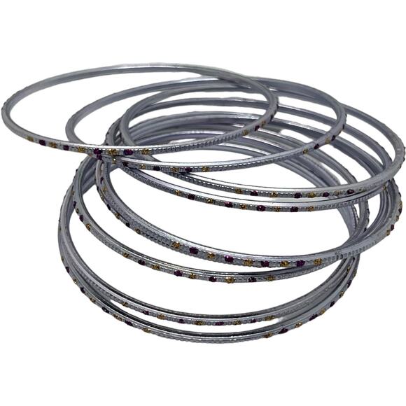 Stunning Multi-Tone Bangle Bracelet Set - Picture 4 of 4